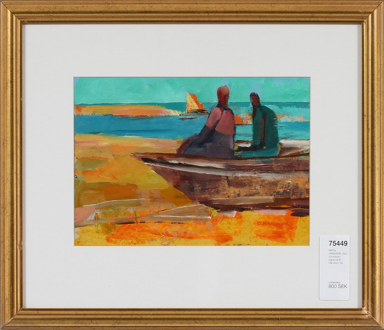 BRITA HANSSON. Olja på papper, signerad B. Hansson.