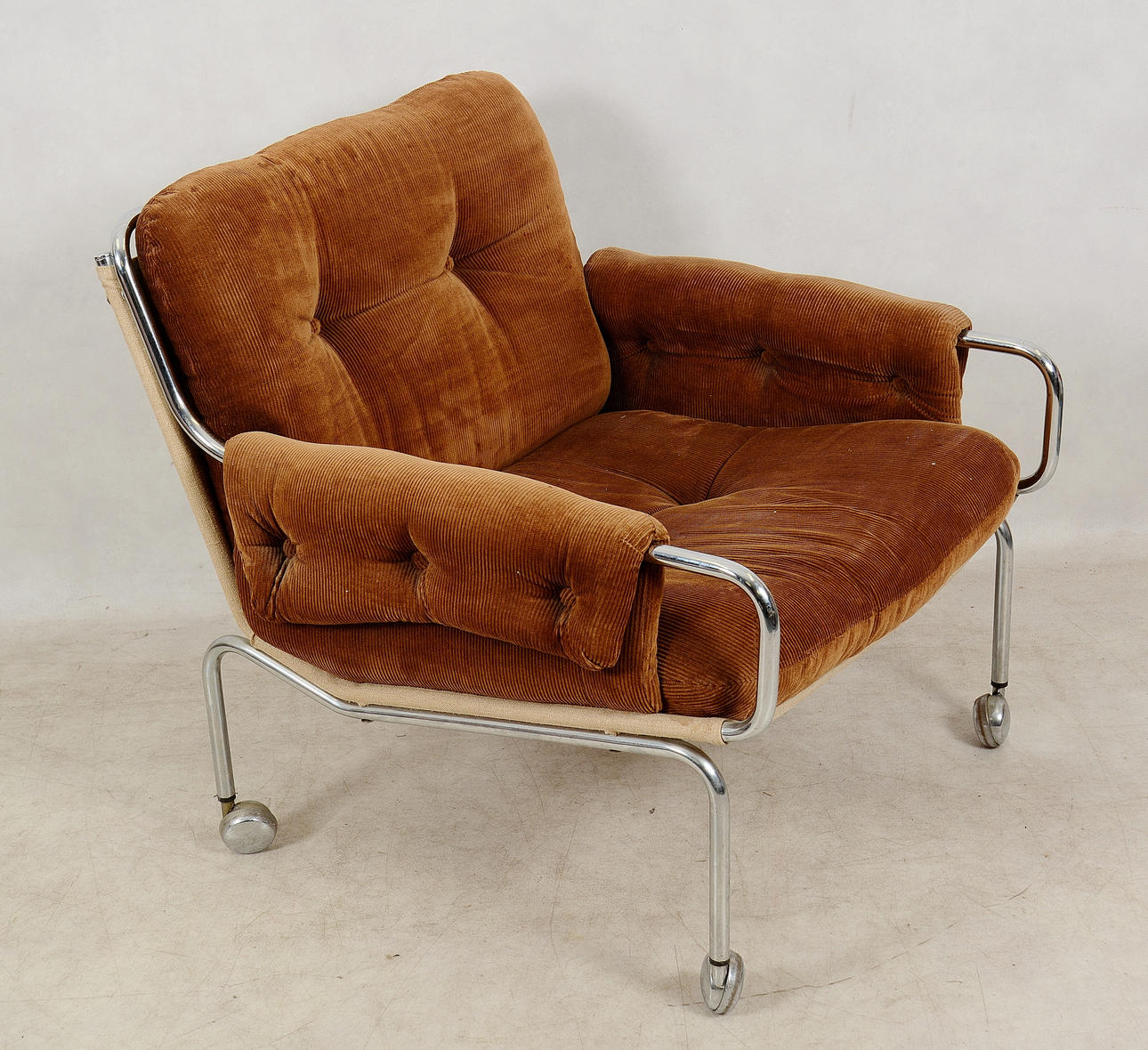 SILLÓN, patas cromadas, 1900.