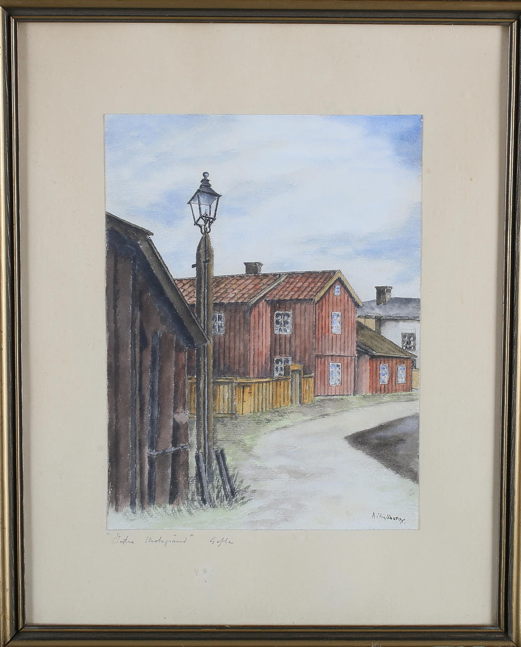ANDERS RYDBERG. "West Kroksgränd Gefle", watercolour, signed.
