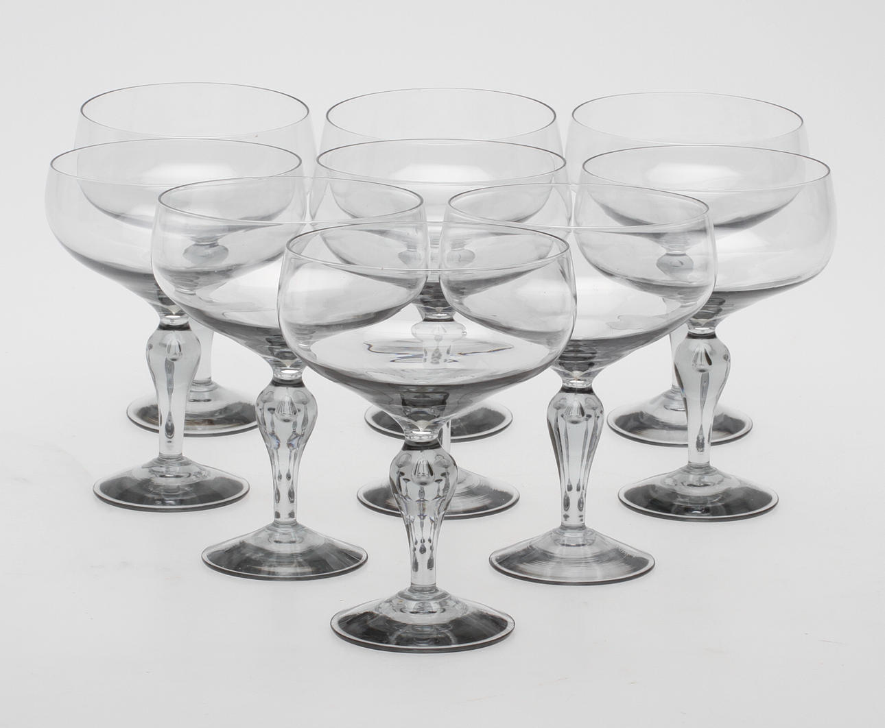 CHAMPAGNESKÅLAR, 9 st, 1900-tal.