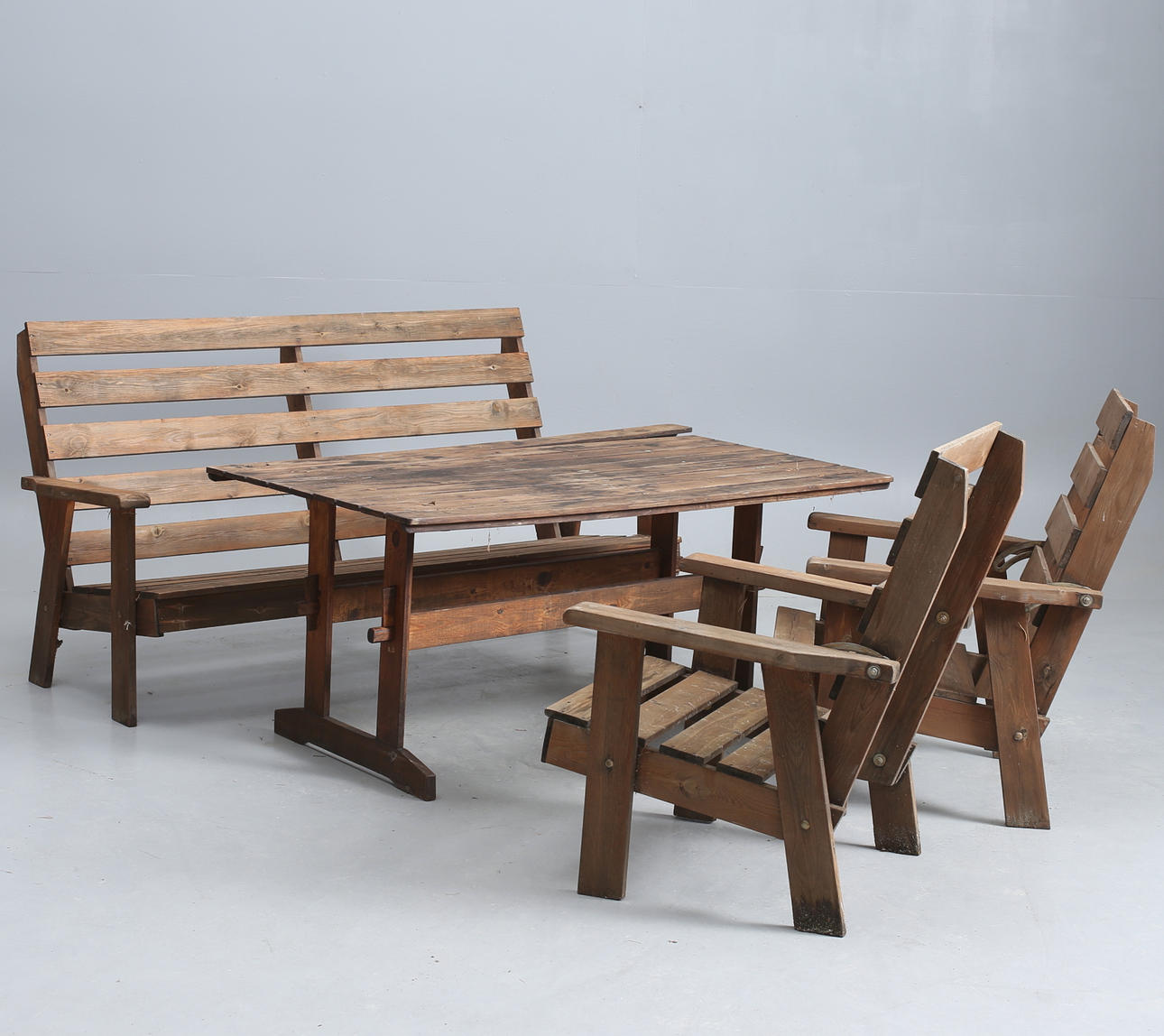 TRÄDGÅRDSMÖBEL, trä, 4 delar.