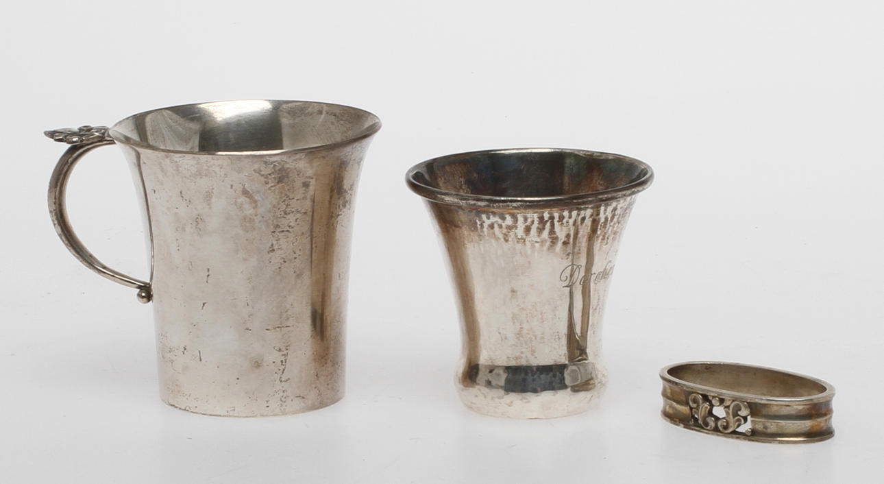 SILVER, 3 delar, Georg Jensen Danmark. Tot vikt ca 157 gram.