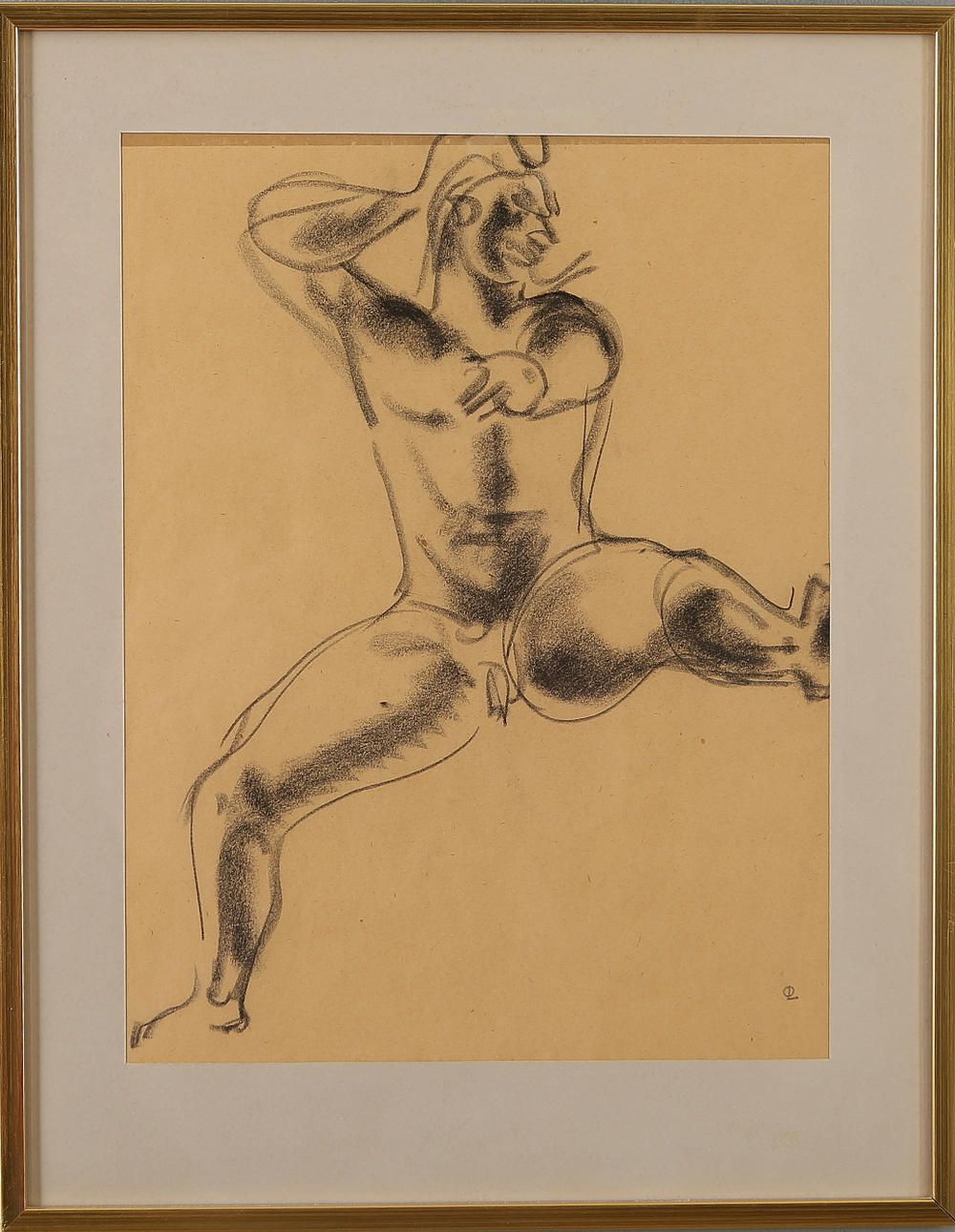 OLA LARSEN. drawing, monogram signed OL.