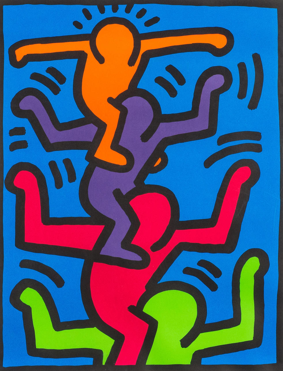 KEITH HARING. Farbige Figuren, Poster.