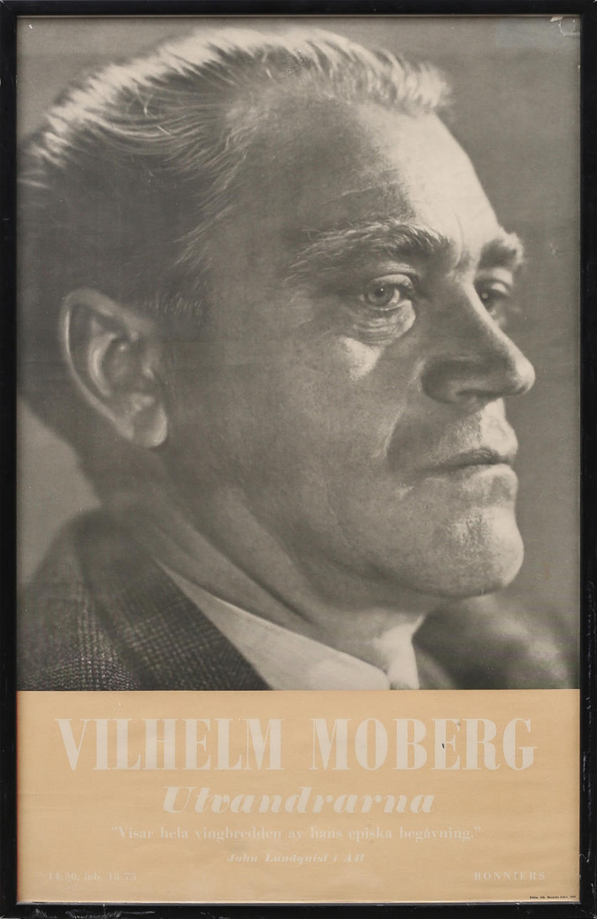 POSTER, "Vilhelm Moberg, Emigranterne", 1949.