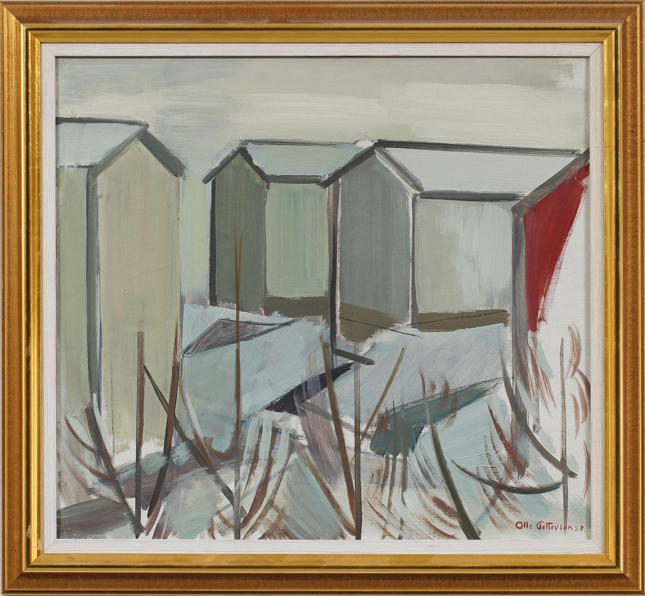 OLLE PETTERSON. Olja på duk, signerad 58.