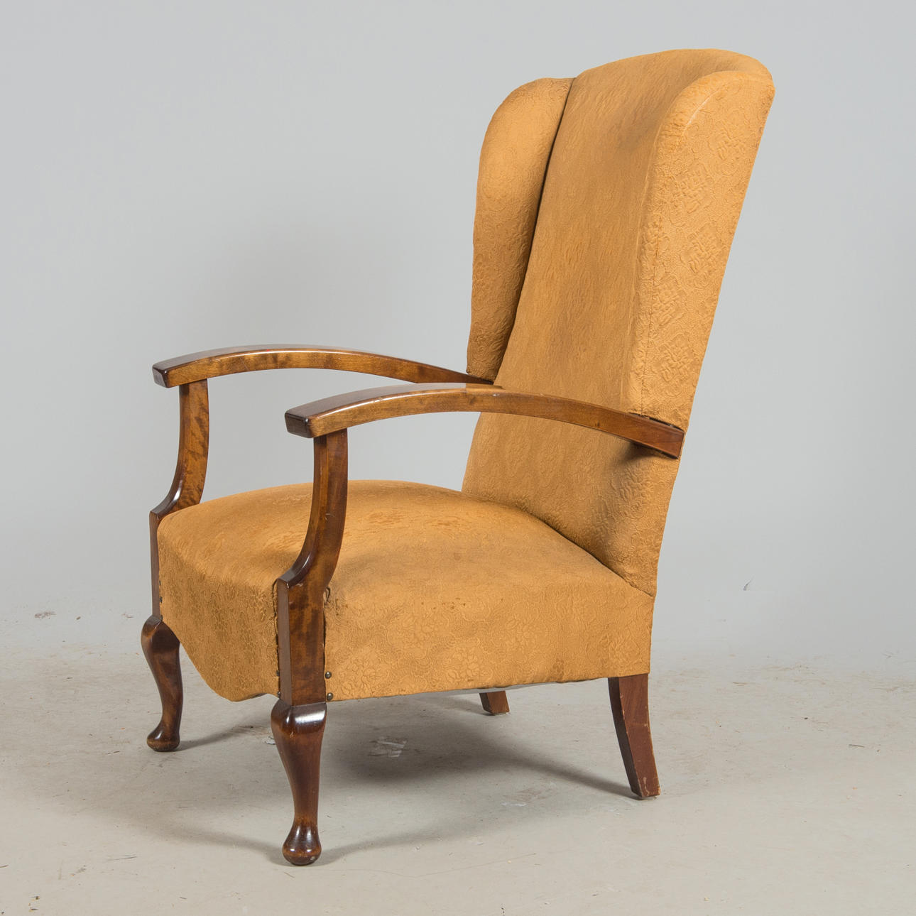 SILLÓN, abedul tapizado, años 30/40.