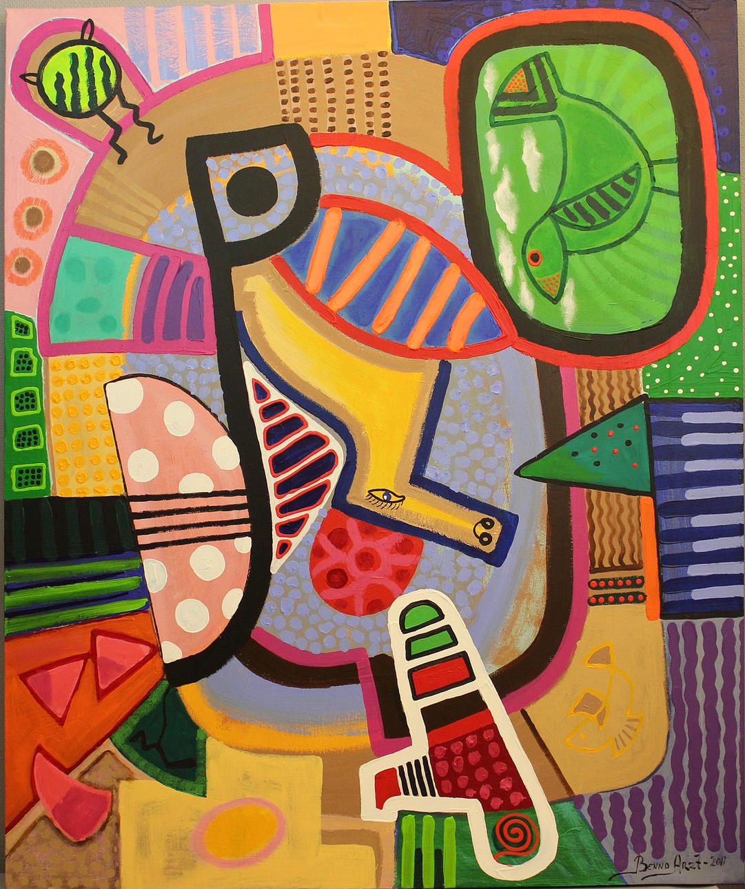 "Kult 2010", Akryl på duk, Benno Arzt, signerad och daterad 2011.