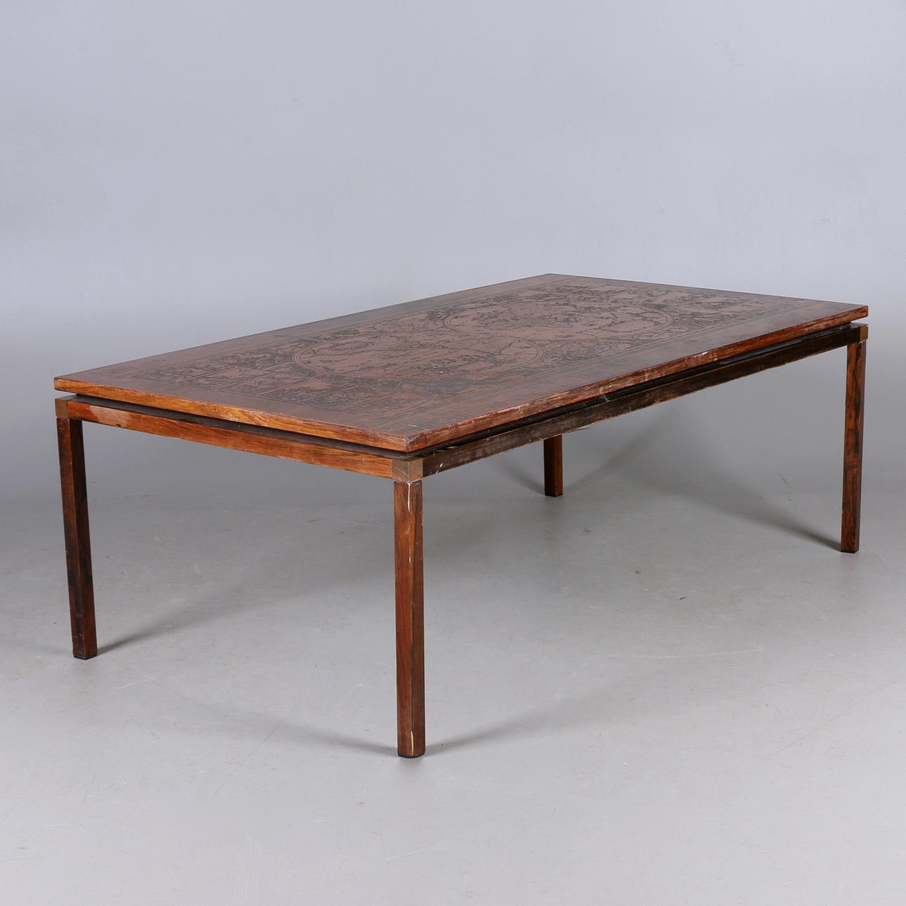 SOFFBORD, med kopparskiva, 1980-tal.