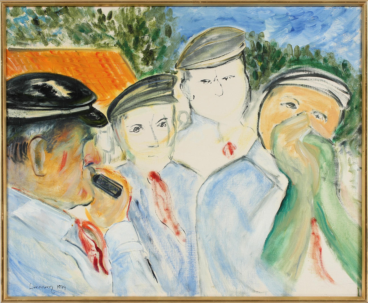 GUN BRITT LAWURN. Olja på duk. Signerad och daterad 1979.