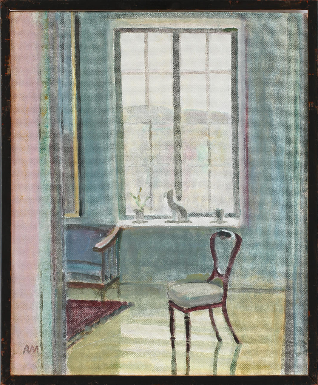 ARNE MALMBORG. Olja på pannå. Signerad.