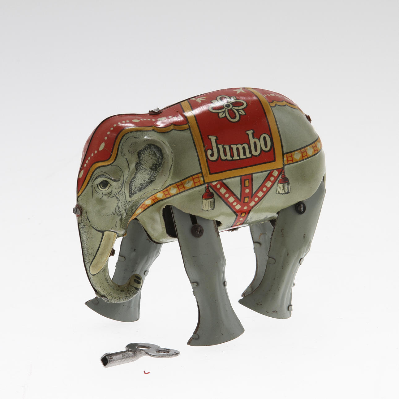 MEKANISK ELEFANT "JUMBO", litograferad plåt. 1920-tal.
