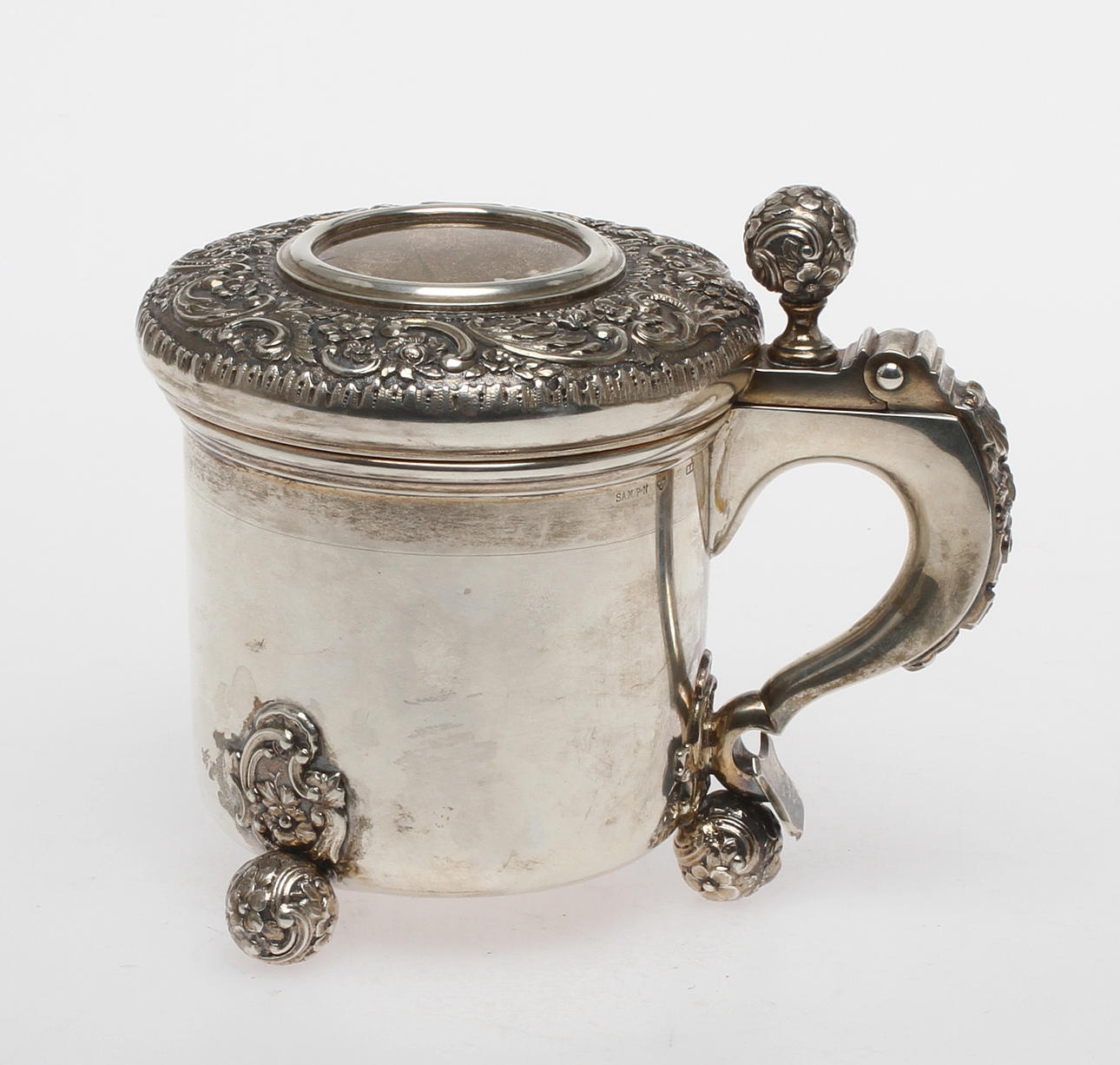 STOP, silver, troligen Samuel Pettersson Linköping 1900. Vikt 329 gram.