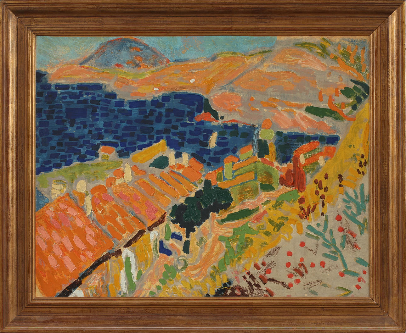 JEANINE AEPLY. Bemålad reproduktion, efter Derain, signerad a tergo och numrerad 125/300.