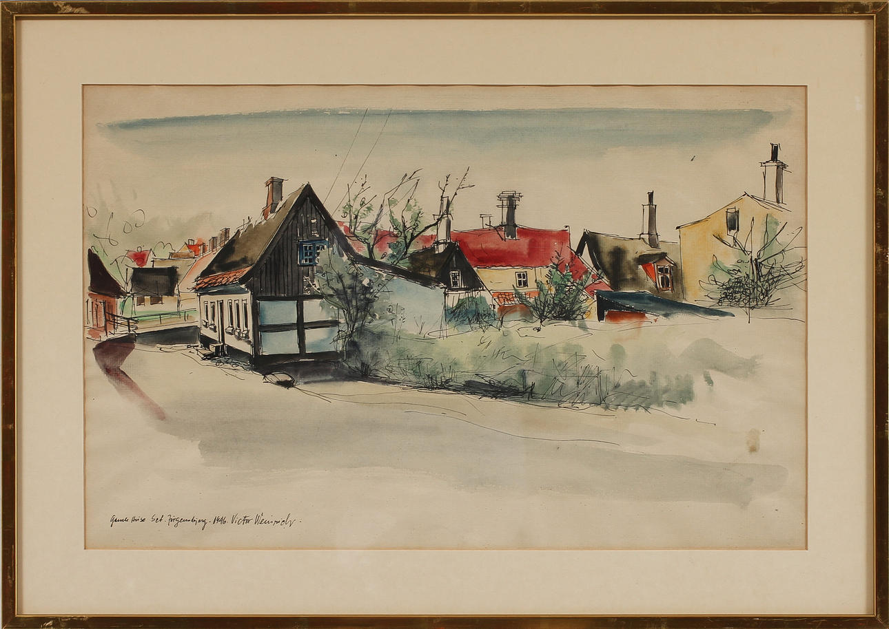 VICTOR WEINRICH. Watercolors, 2pcs, signed.