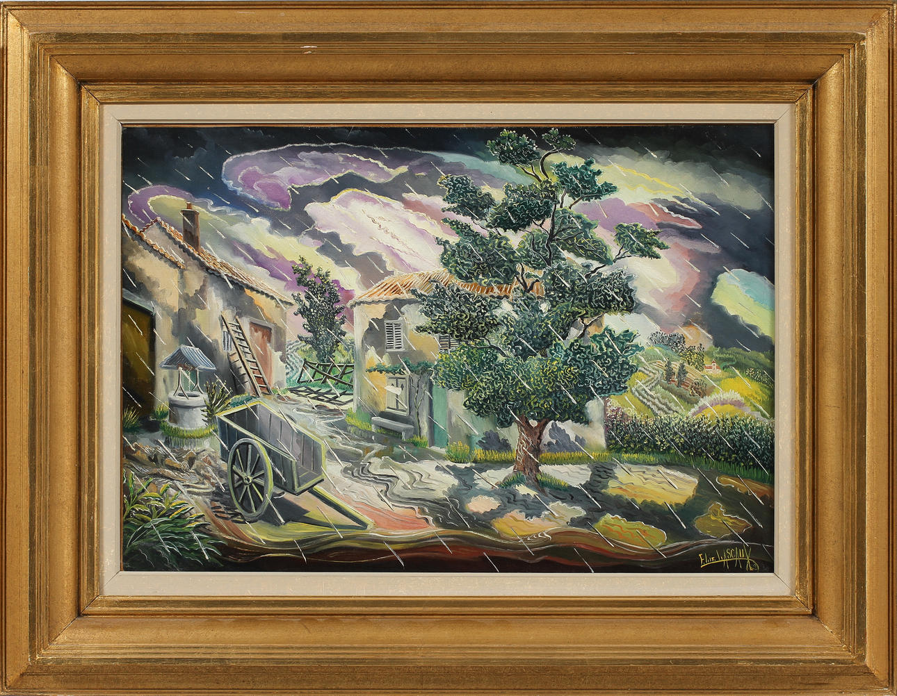 ELIE LASCAUX. Olja på duk, signerad.