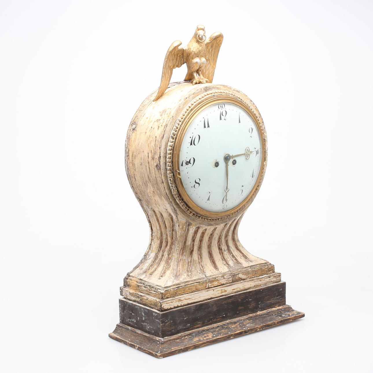 TABLE CLOCK in painted wood, Denmark, early 19th century.