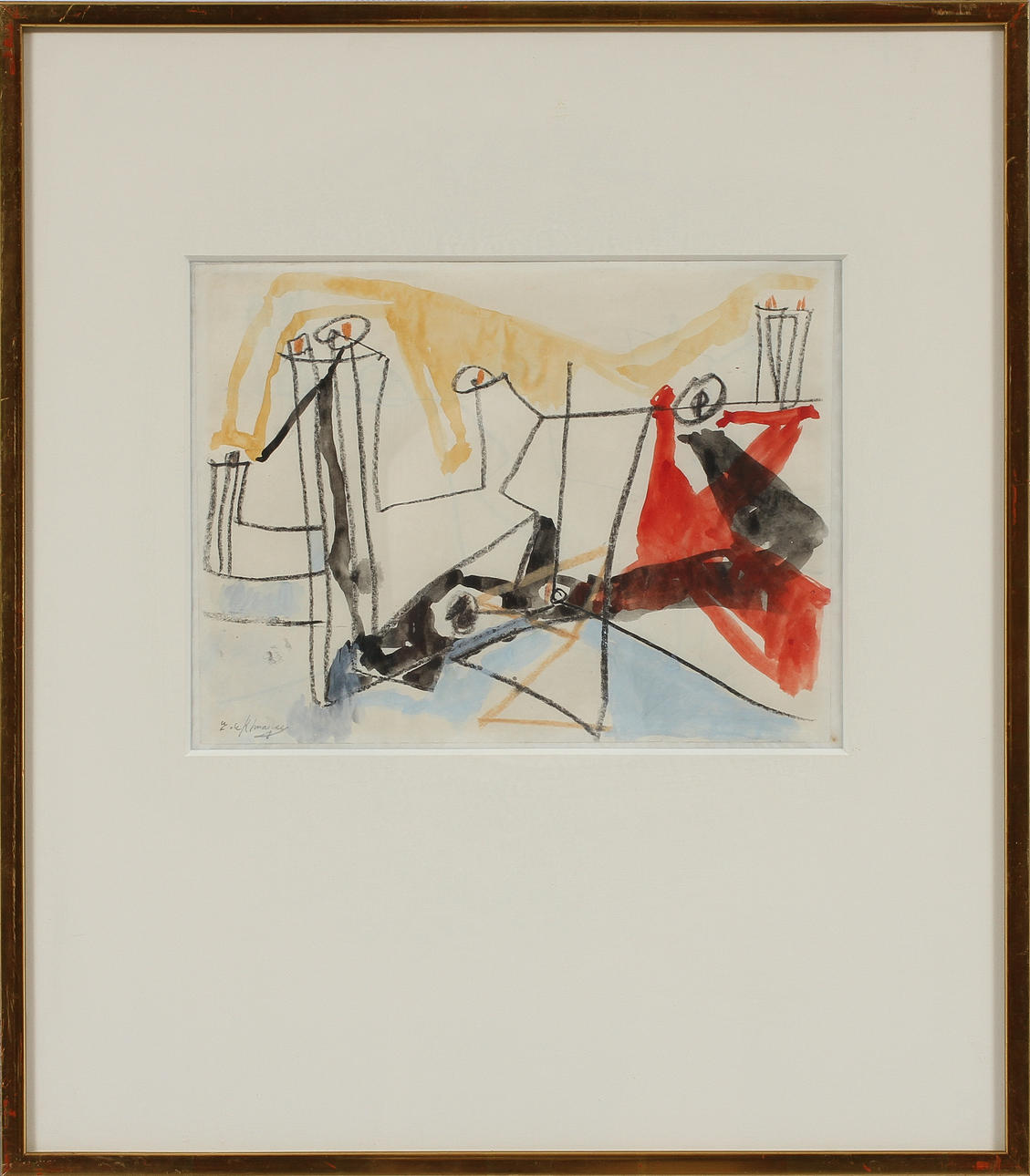 EUGENE DE KERMADEC. Blandteknik, signerad.