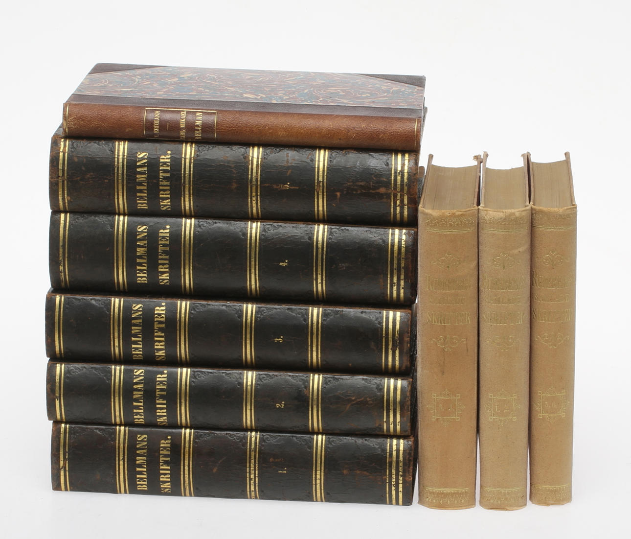 PARTI BÖCKER, 9 vol, bla. Bellmans skrifter.