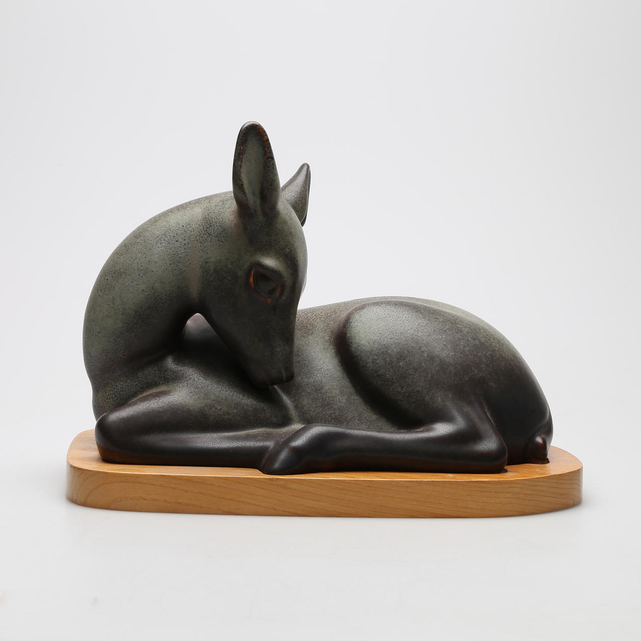 FIGURE, deer, Gunnar Nylund, Rörstrand, glazed stoneware, signed, marked unique.