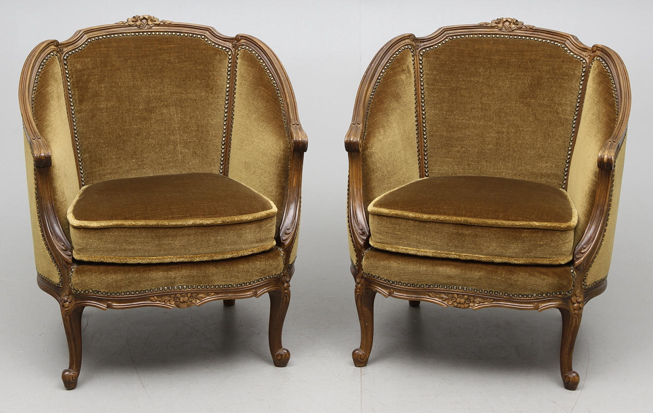 FÅTÖLJER, ett par 1900-talets mitt.