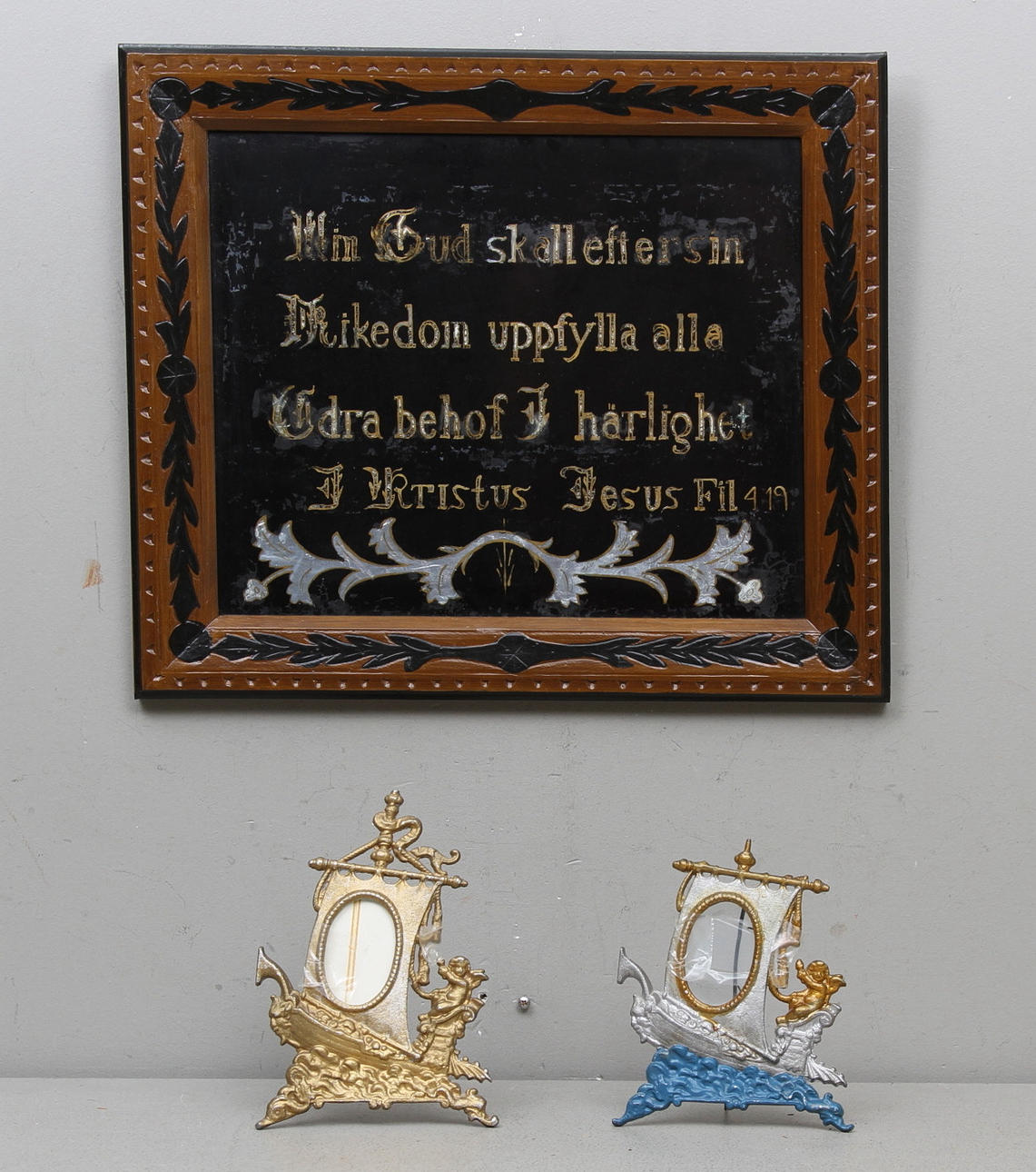 FOTORAMAR,samt tavla. c;a1900.