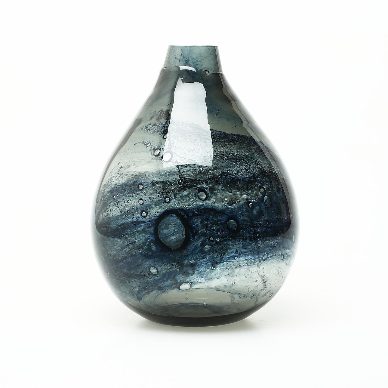 EVA ENGLUND PUKEBERG, vase, glass, "Fireplay", unsigned, 1960s.