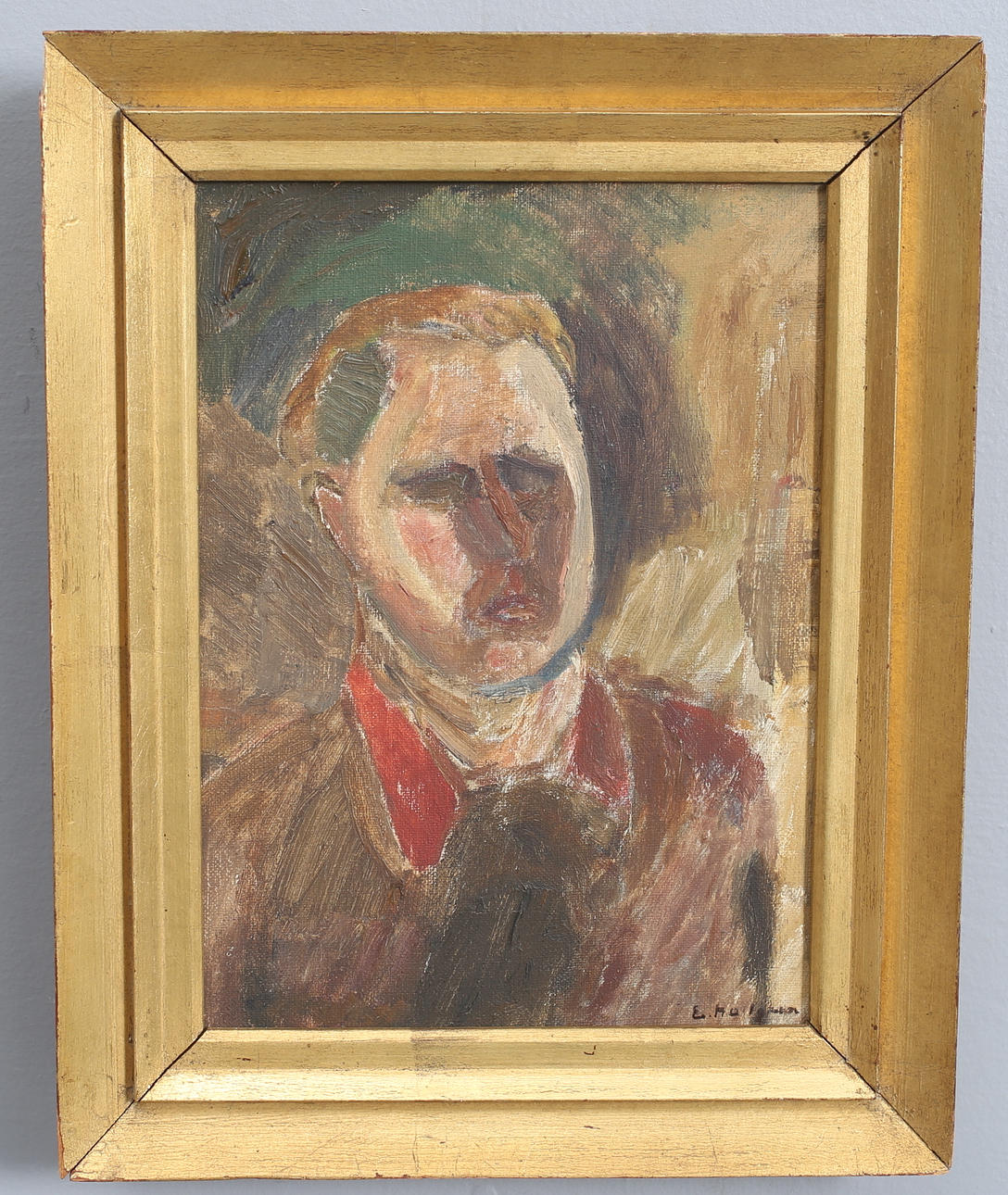 ERIK HALLGREN. Self portrait, oil on canvas.