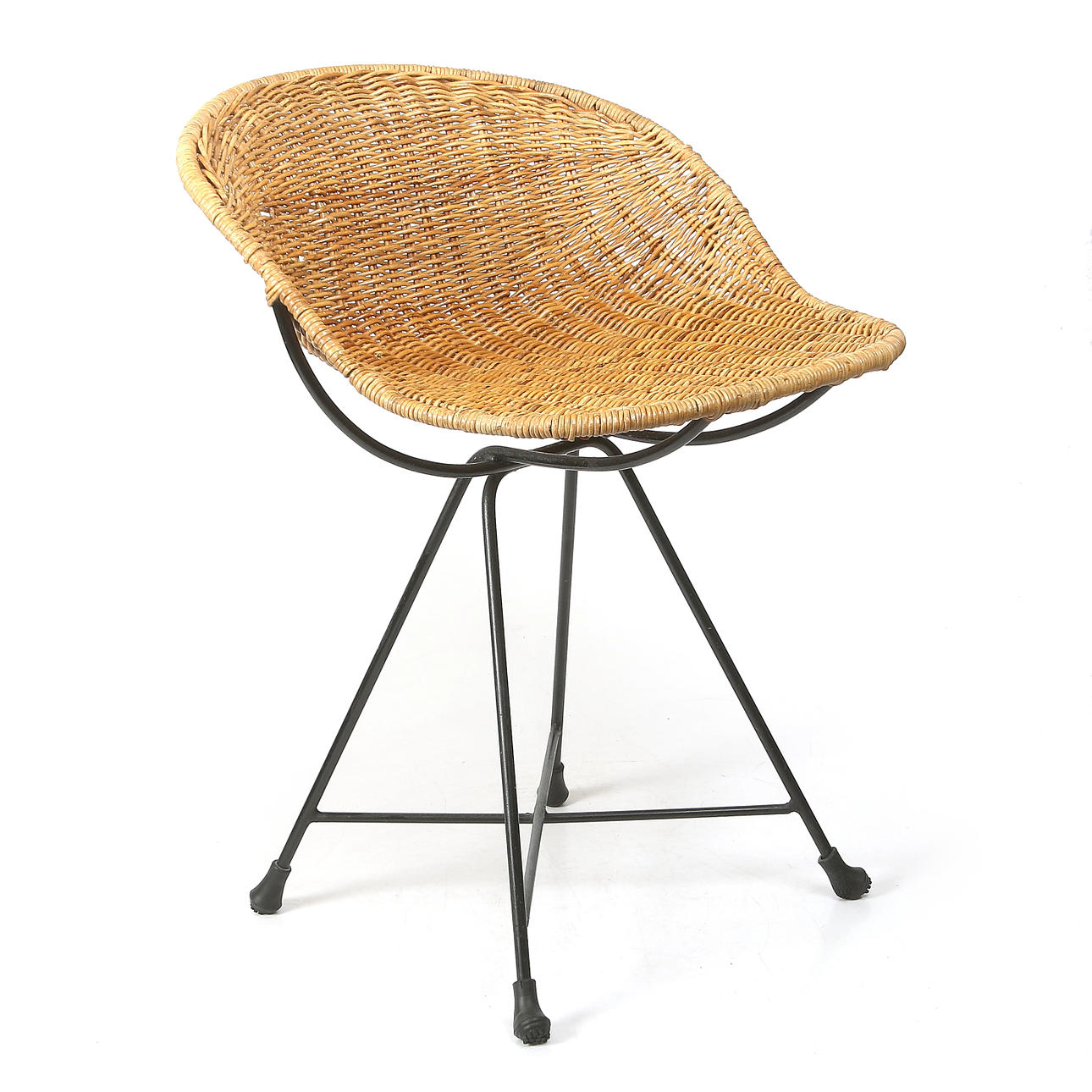 SILLA, mimbre, metal, siglo XX.