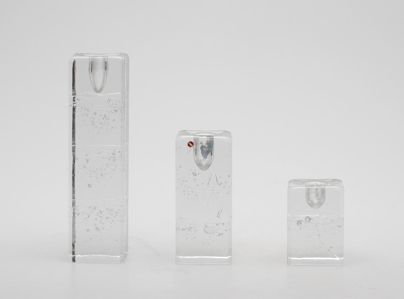 LJUSSTAKAR, 3 st, glas, "Arktia", Timo Sarpaneva, Iittala.