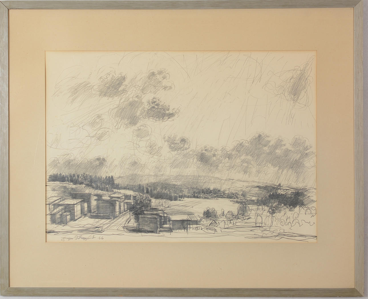 JÖRGEN ZETTERQUIST. Blyertsteckning.