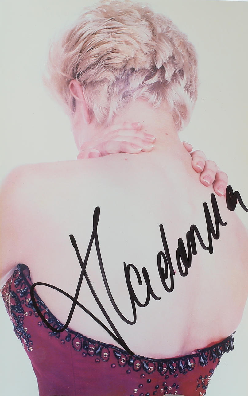 AUTOGRAPH, Madonna, signed on photo, with certificate of authenticity, 2000s.