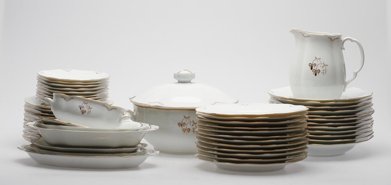 MATSERVIS, 53 delar, porslin, Lidköping.