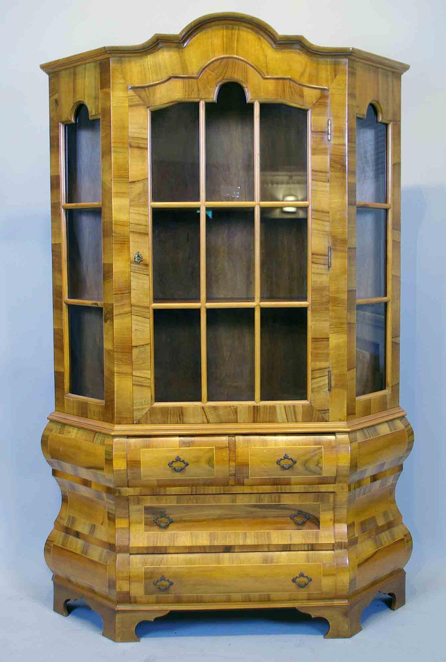 VITRINSKÅP, mahogny, rokokostil, 1900-tal.