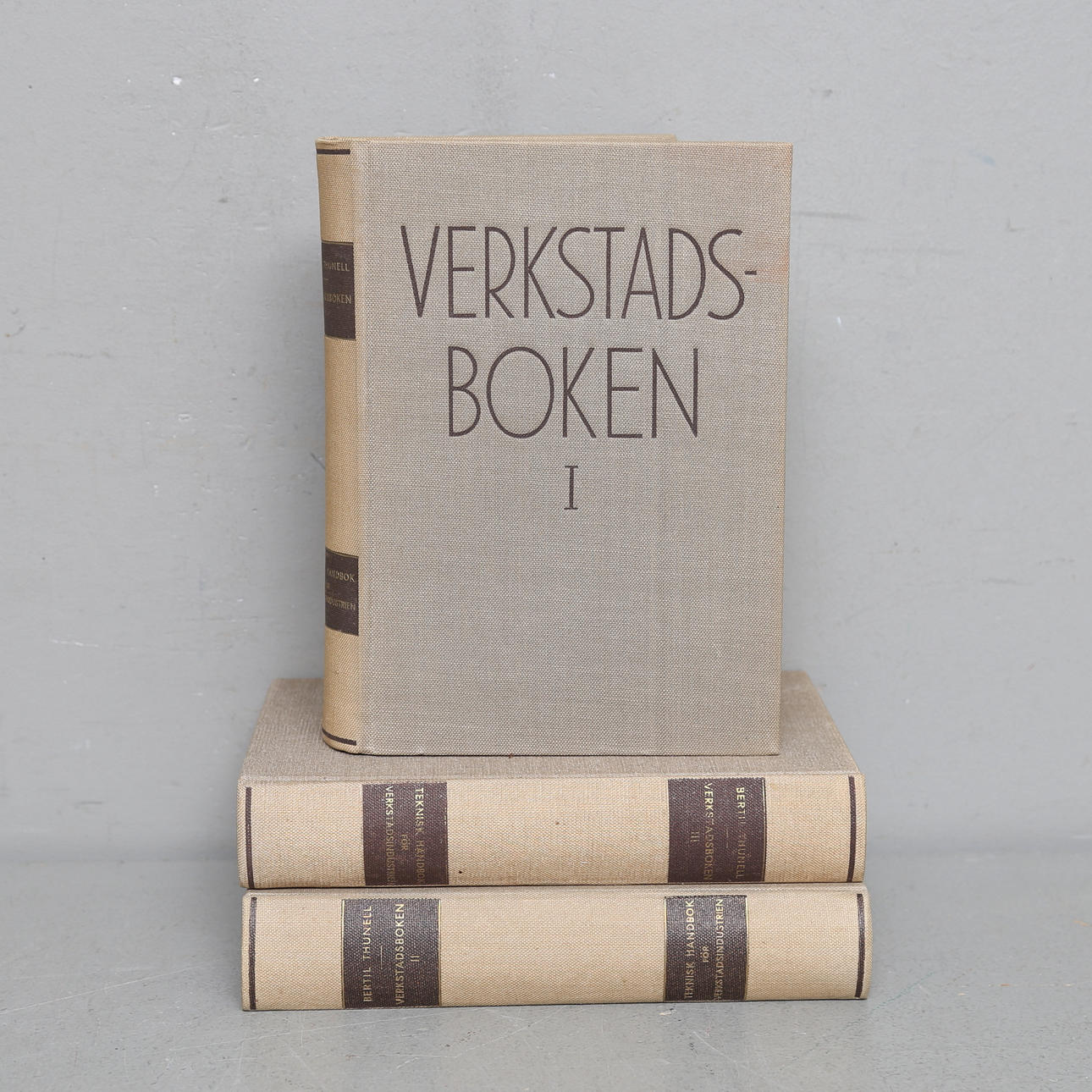 BÖCKER, 3 st, "Verkstadsboken", Bertil Thunell.