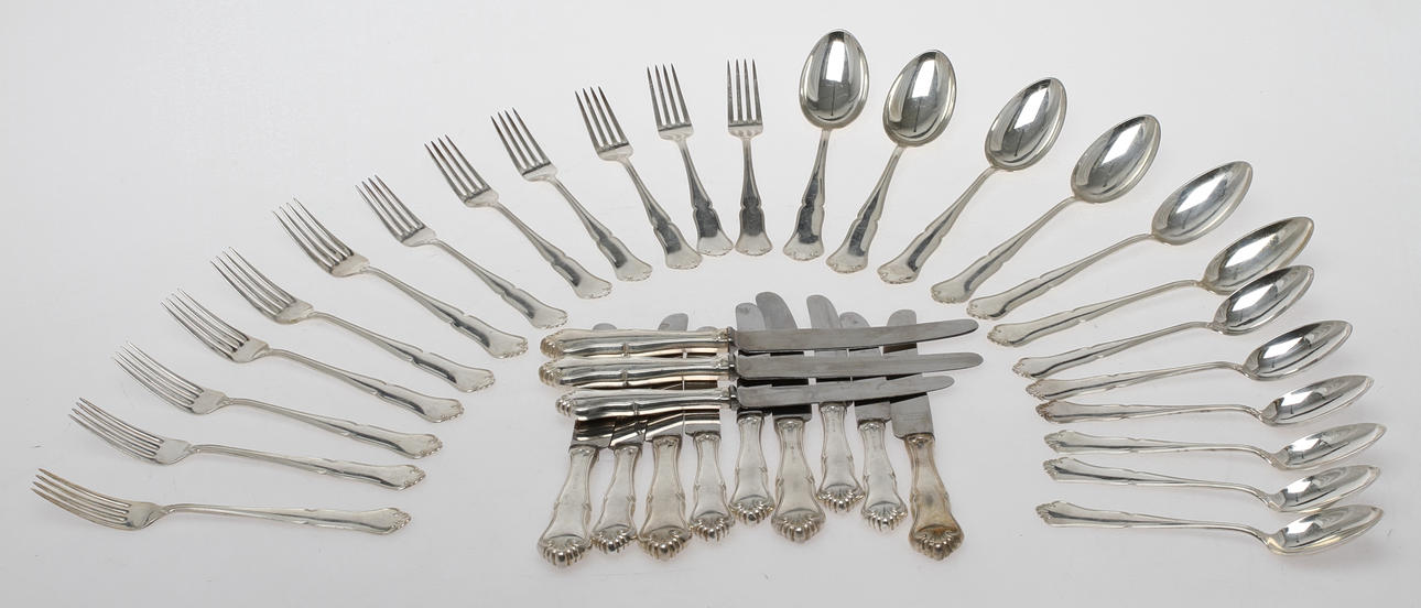 BESTICKDELAR, 36 delar , silver, Thorvald Marthinsen, Norge, 1900-tal.