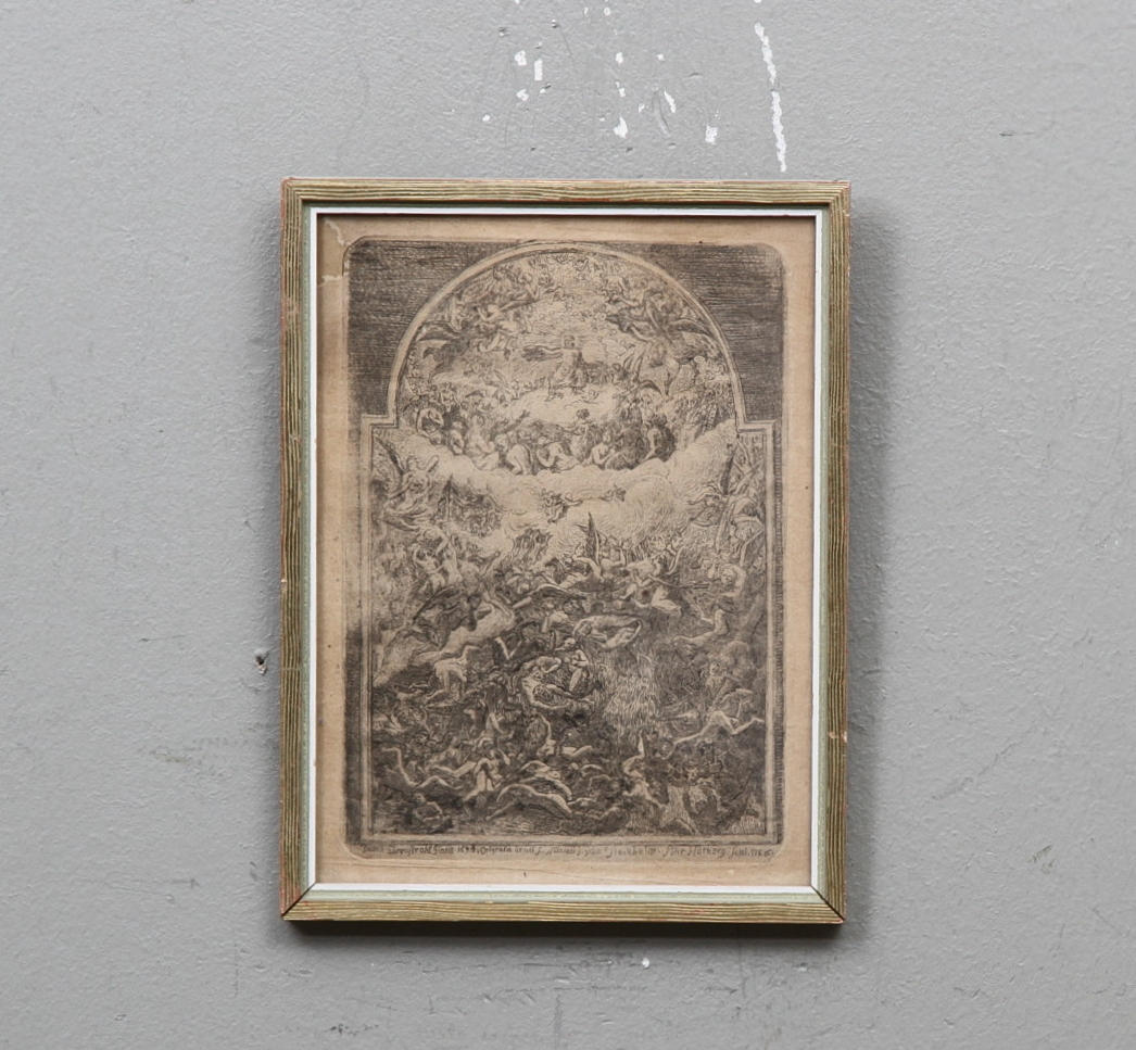 PEHR HÖRBERG. Altartavlan av D.Ehrenstrahl, Nicolai Kyrka, Stockholm. Gravyr. Signerad och daterad 1786.