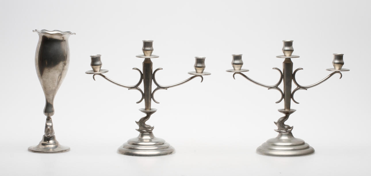 TENNFÖREMÅL, 3 delar, tenn, Hovjuvelerare Svedboms Guldsmeds AB.