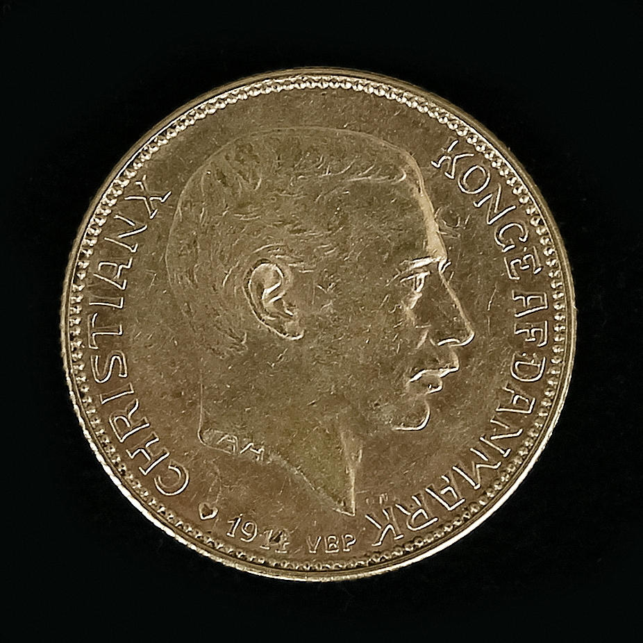 GULDMYNT, 20 kr, Danmark, 1914.