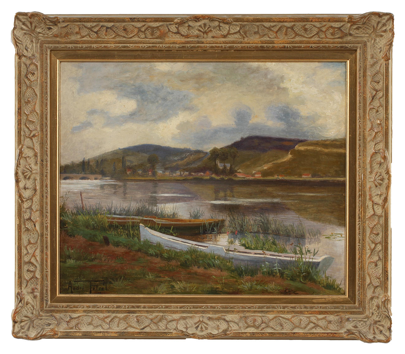 OKÄND KONSTNÄR. Olja på duk, signerad André Petrel ?, 1912.