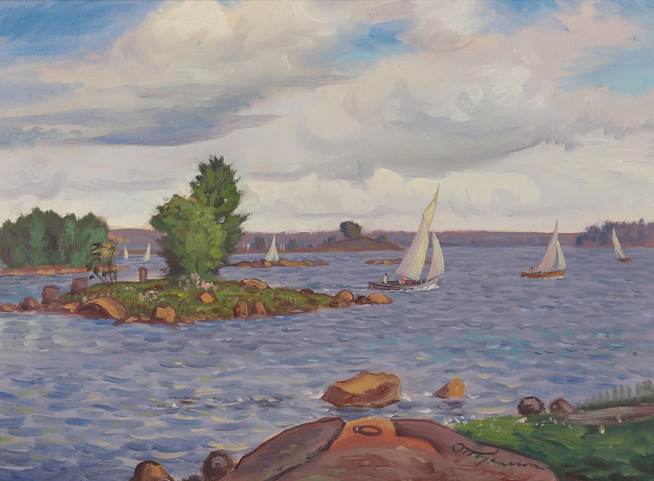 OTTO JANSSON. Olja på duk, signerad.