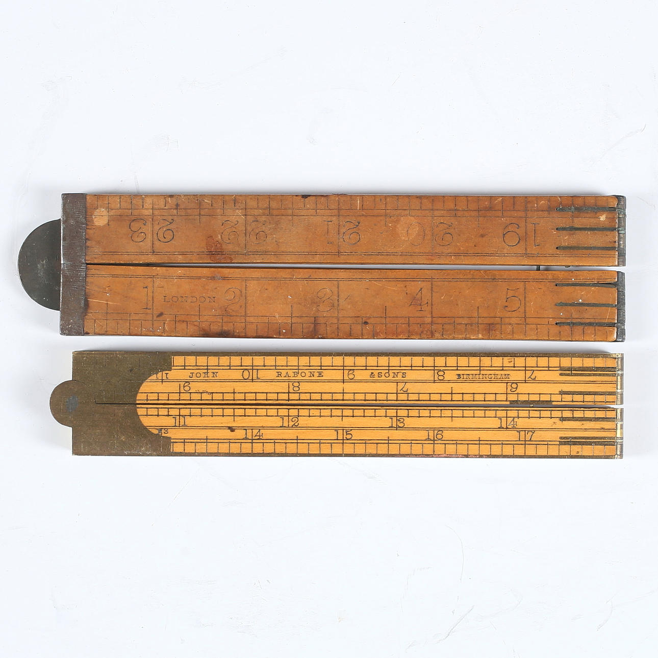 RULER, 2 pcs, John Rabone & Sons, Birmingham, England.