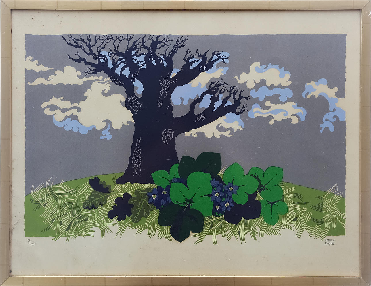 JERRY ROUPE. Color lithograph, no. 53/240, signed.
