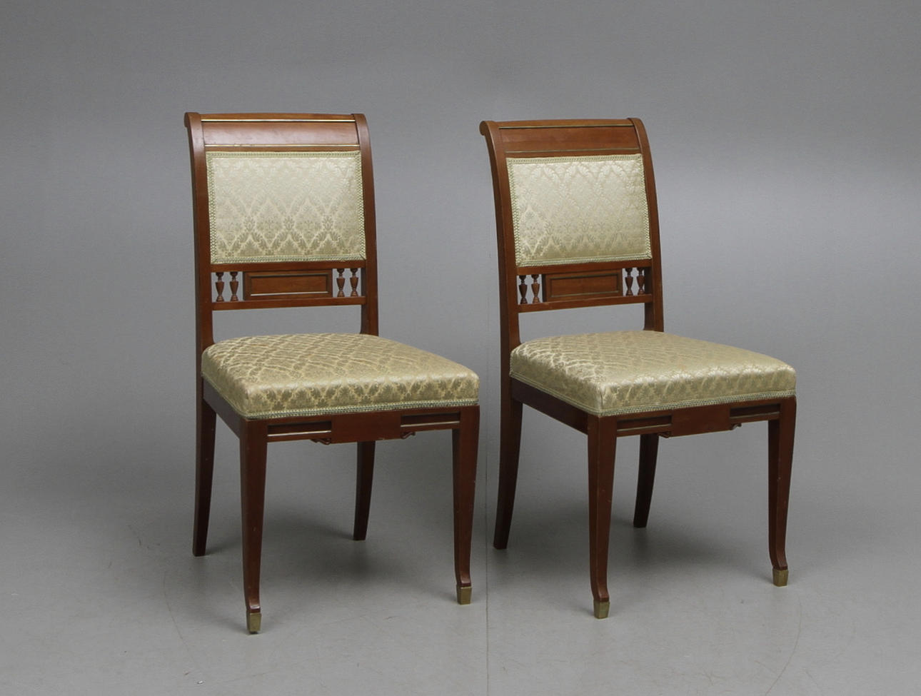 STOLAR, ett par, empirestil, Myrstedt & Stern Stockholm, 1900 talets början.