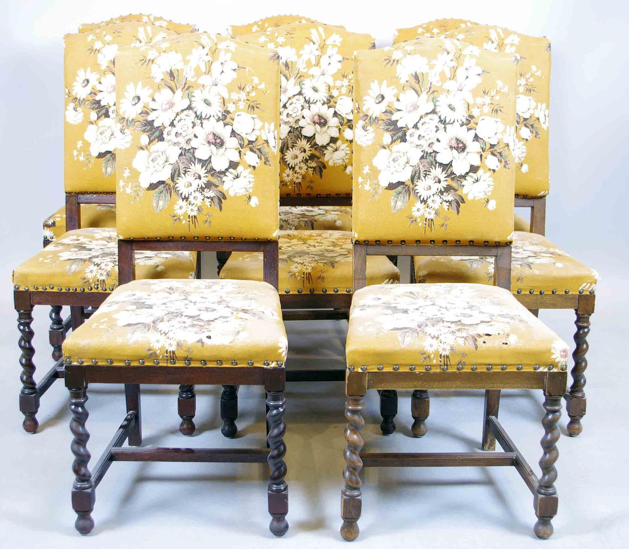 STOLAR, 8 stycken, ek, barockstil.