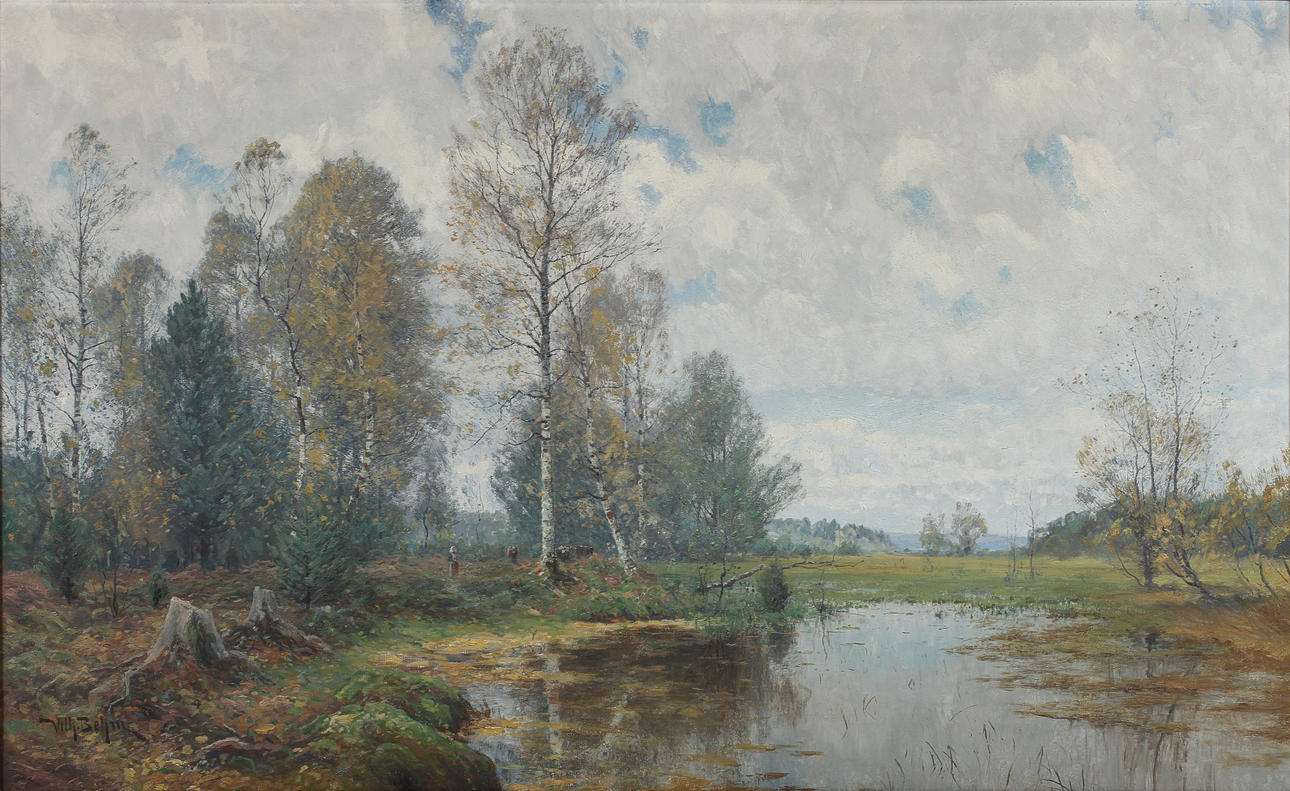 VILHELM BEHM. Olja på duk, signerad.