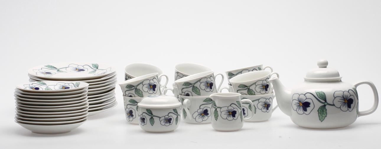 TESERVIS, 27 delar, porslin, "Sylvia", Sylvia Lechovius, Rörstrand.