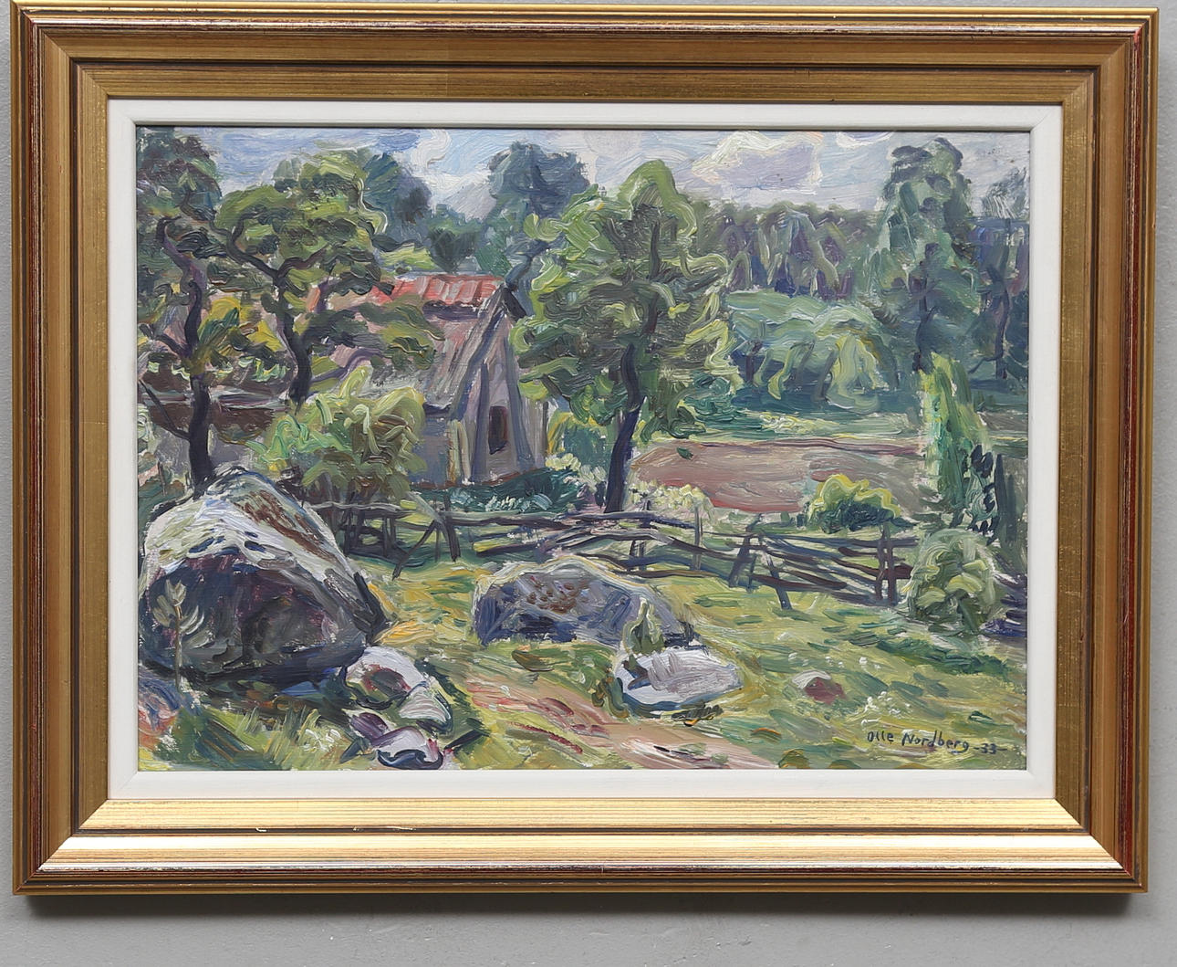 OLLE NORDBERG. Oil on Board, signed and dated -33.