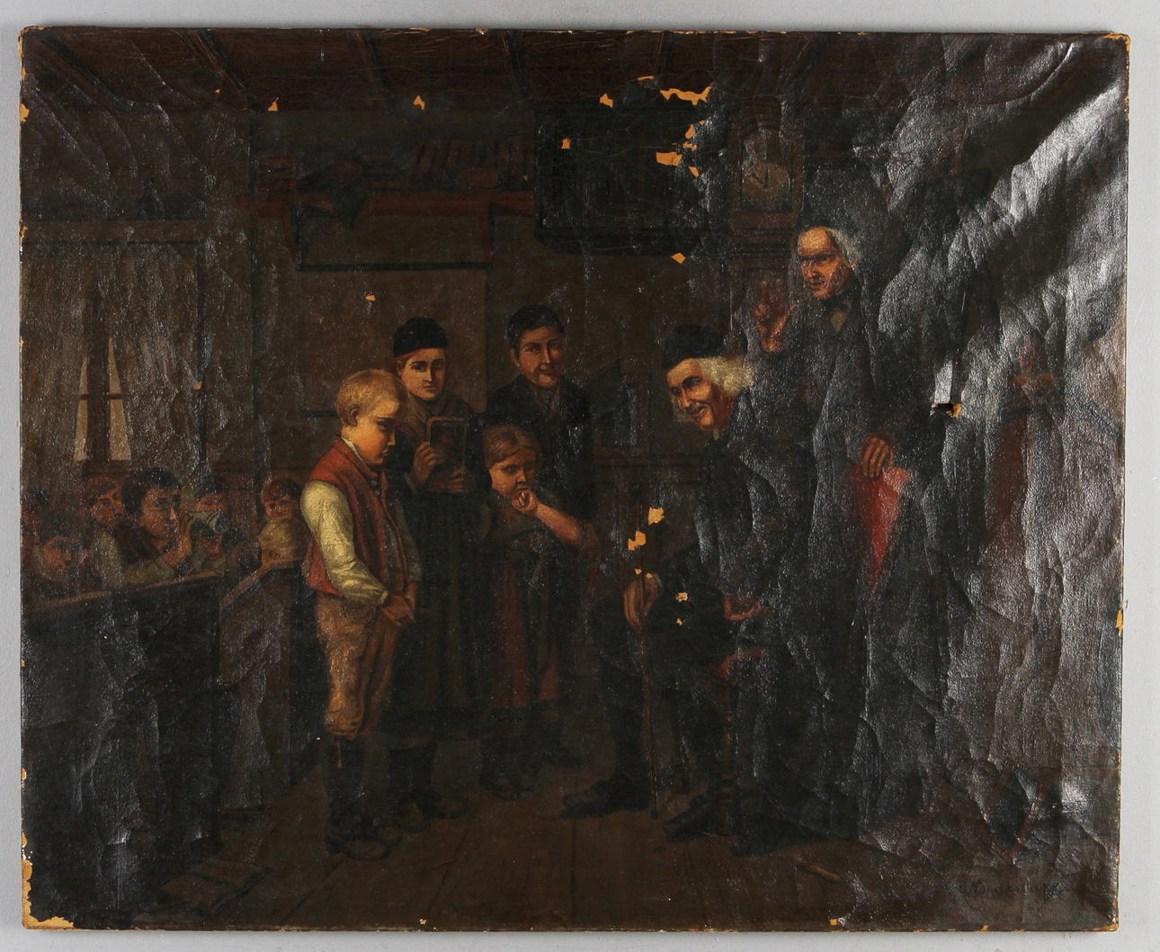 OKÄND KONSTNÄR. Kopia efter Bengt Nordenberg, olja på duk, signerad.