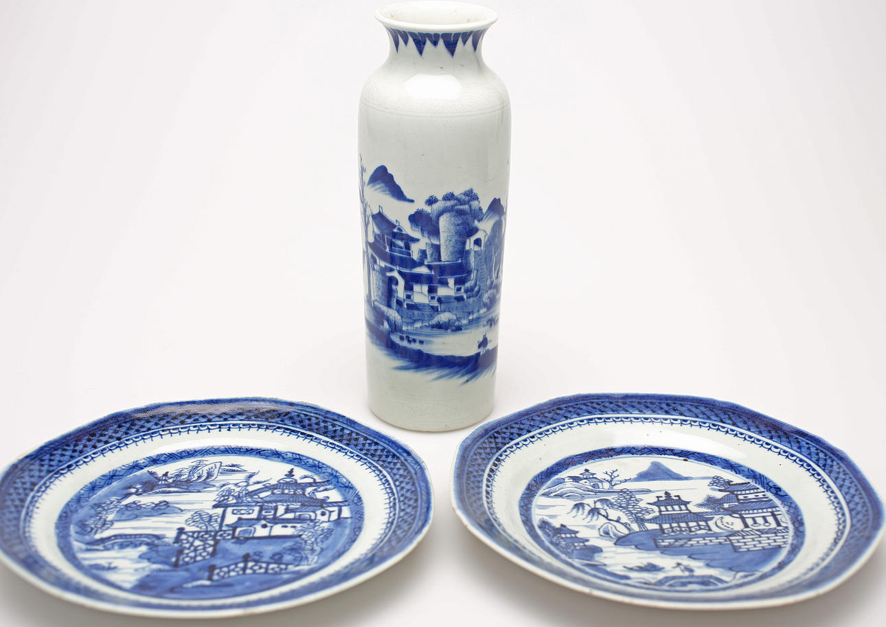 TALLRIKAR OCH VAS, 2+1, Kina, 1800-tal.